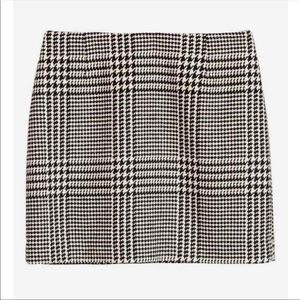 H&M Houndstooth Tweed Mini Skirt